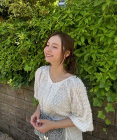 Green Parks AnriettMusee カットジャガードタックブラウス