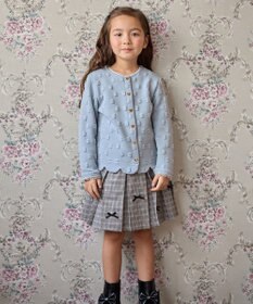 ANY KIDS リボン ジャガード カーディガン