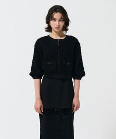 GRACE CONTINENTAL チュールフリルニットブルゾン