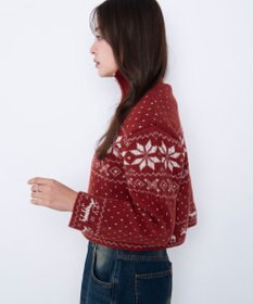 WEGO ユキガラダブルジップカーデ