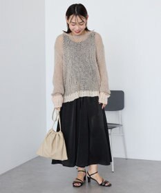 AMERICAN HOLIC モヘアライク配色ニットプルオーバー