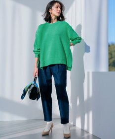 組曲 ライトデニム テーパードクロップドパンツ