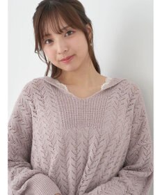 earth music&ecology ビッグカラーニットプルオーバー