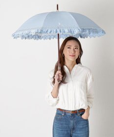 MOONBAT 【遮光/晴雨兼用日傘】POLO RALPH LAUREN(ポロ ラルフローレン) エンブフリル 長傘 遮熱 UV