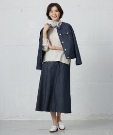 J.PRESS LADIES 【洗える】GIZA MERCERIZE COTTON ケーブル ニット