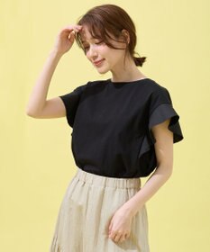 ANY 異素材コンビフリルスリーブプルオーバー