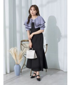 earth music&ecology パイピング衿付きドッキングワンピース