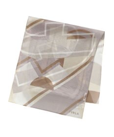 MOONBAT 【シルク100%】FURLA (フルラ) アーチロゴ 幾何学柄 シルクシフォンプリントスカーフ 150cm×35cm 手洗い可能