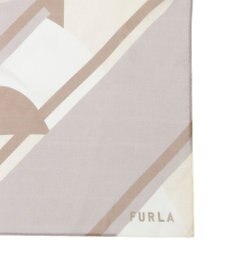 MOONBAT 【シルク100%】FURLA (フルラ) アーチロゴ 幾何学柄 シルクシフォンプリントスカーフ 150cm×35cm 手洗い可能
