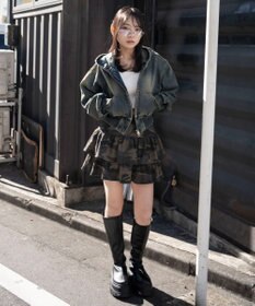 WEGO デニムショートフードブルゾン