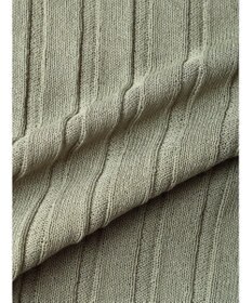 Green Parks 推しニット　リブ編みミドル丈カーディガン