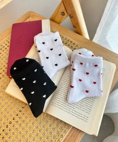 WEGO ハート総柄ソックス