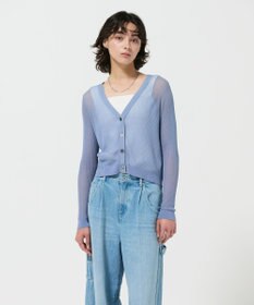 GRACE CONTINENTAL リブシアーニットカーディガン