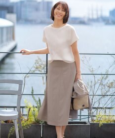 J.PRESS LADIES L 【2WAY】コットンスムース フレンチスリーブ カットソー