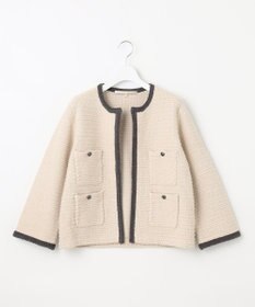 自由区 ツイードライクニット カーディガン