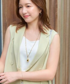 Phoebe 【限定セット】ビッグドロップメタルチェーンネックレス×ドロップハーフフープミニピアス