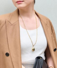 Phoebe 【限定セット】ビッグドロップメタルチェーンネックレス×ドロップハーフフープミニピアス