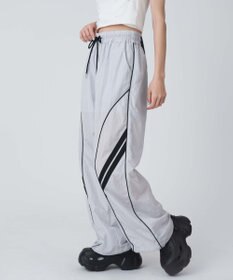 WEGO 【ウエストゴム】パイピングトラックパンツ