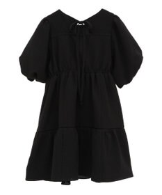 earth music&ecology バックリボンパフスリーブミニワンピース