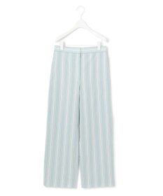ICB 【洗える】 コットンナイロンドビーストライプ ワイドストレートパンツ