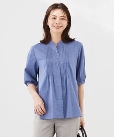 J.PRESS LADIES 【洗える】ラミーポプリン 前開き ブラウス