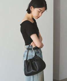 russet レザー巾着4WAYショルダーバッグ(CE-1454)