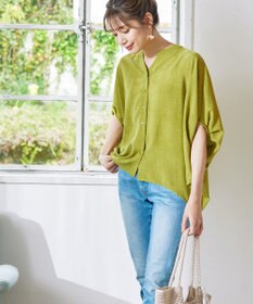 Tiaclasse 【洗える】麻調ドルマンタックシャツ