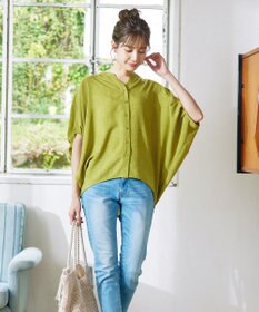 Tiaclasse 【洗える】麻調ドルマンタックシャツ