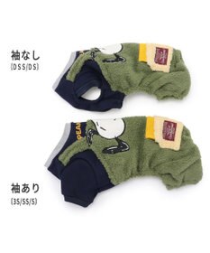 PET PARADISE 犬 服 秋冬 スヌーピー ボア パンツ つなぎ 【小型犬】 アップリケ カーキ