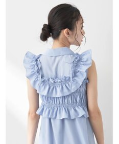 earth music&ecology ＳＥＴ２点シャーリングビスチェ×シャツワンピース