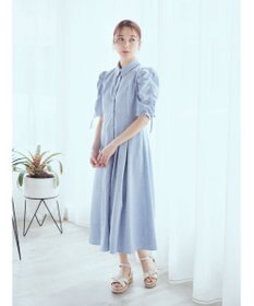 earth music&ecology 袖ドロストシャツワンピース