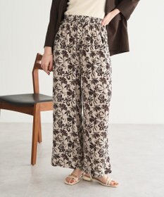 YECCA VECCA アートプリントスリットワイドパンツ