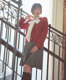 Feroux 胸元刺繍パールニット カーディガン