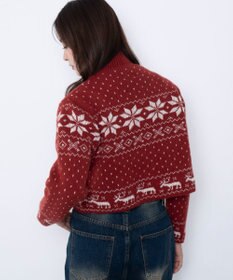 WEGO ユキガラダブルジップカーデ