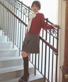 Feroux 胸元刺繍パールニット カーディガン