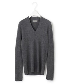 ICB 【洗える】エクストラファインメリノリブ Vネックニット