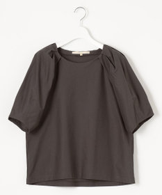 自由区 【XSサイズ~/洗える】ツイストプレインジャージー袖タック カットソー