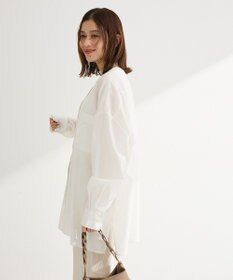 Green Parks 綿麻混Ｖネックオーバーサイズシャツ