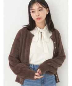 earth music&ecology ミニシャギーパールボタンカーディガン