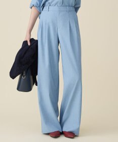 自由区 L 【セットアップ対応】ソフトリネンダンガリーワイド パンツ