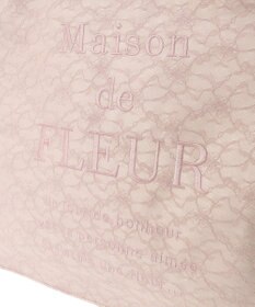 Maison de FLEUR レースロゴ刺繍スクエアトートバッグ