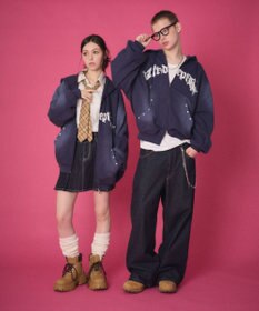 WEGO 【ユニセックス着用ITEM】グラフィックZIPパーカー