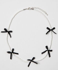 WEGO Lビーズサテンリボンネックレス