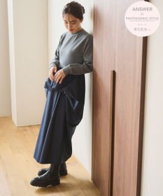 #Newans 【撥水/マシンウォッシャブル】クリオネシルエットコンビドレス