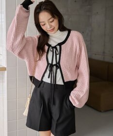 WEGO 【2024年秋冬新色カラー追加★】リボン2WAYカーデ