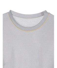 Green Parks 配色ステッチシアーリブプルオーバー