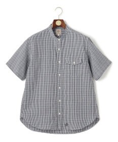 J.PRESS MEN 真夏を乗り切る爽快感と機能性【吸水速乾 / 接触冷感 / 高通気性 / ウォッシャブル】サッカーチェック シャツ / バンドカラー