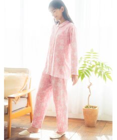 Wing パジャマ 長袖 長ズボン 綿100％ 天竺素材 レディース EP7034 ウイング／ワコール