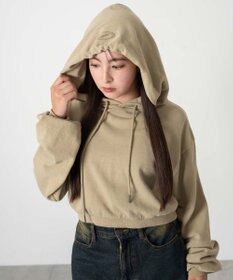 WEGO ピグメントショートグラフィックプルパーカー