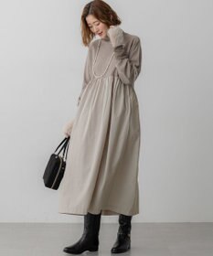 23区 L 【洗える】ギャザーコンビ ニットワンピース